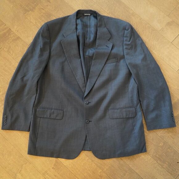 Vintage BURBERRY Men 100% Wool Blazer Jacket Size XL See Measurement - Picture 1 of 9